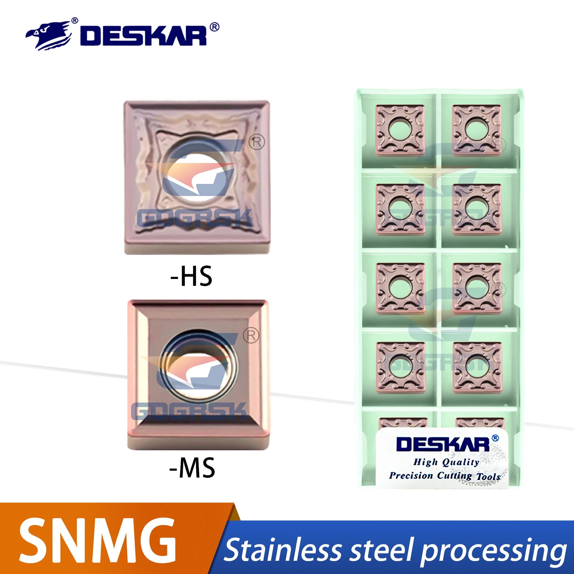 

DESKAR 100% Original CNC Lathe Turning Blade SNMG120404/120408/120412-MA MS HA HS MM LF6118 Outer Circle Stainless Steel Blade