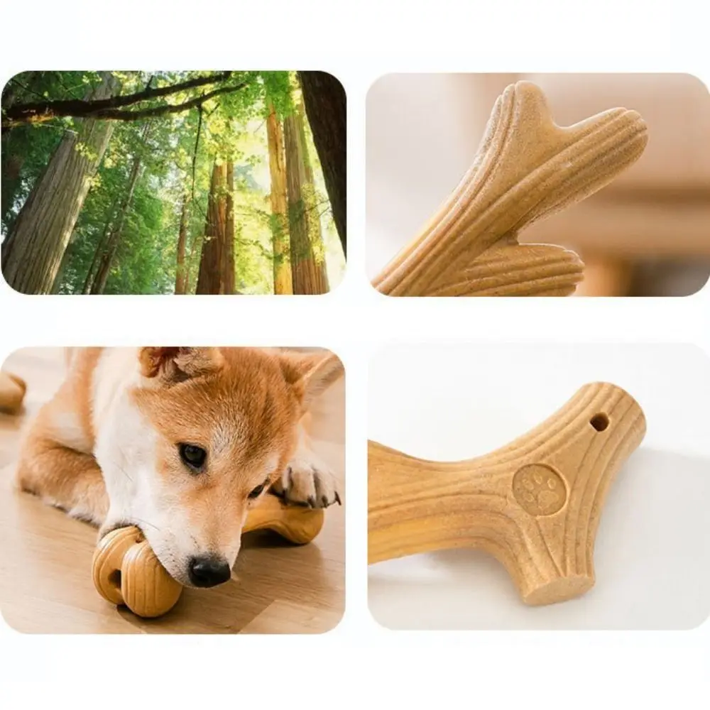 2 قطعة سجل دائم اللون الكلب مضغ عصا العظام شكل لدغة مقاومة الكلاب مضغ اللعب الخشب جرو المولي اللعب تخفيف الملل