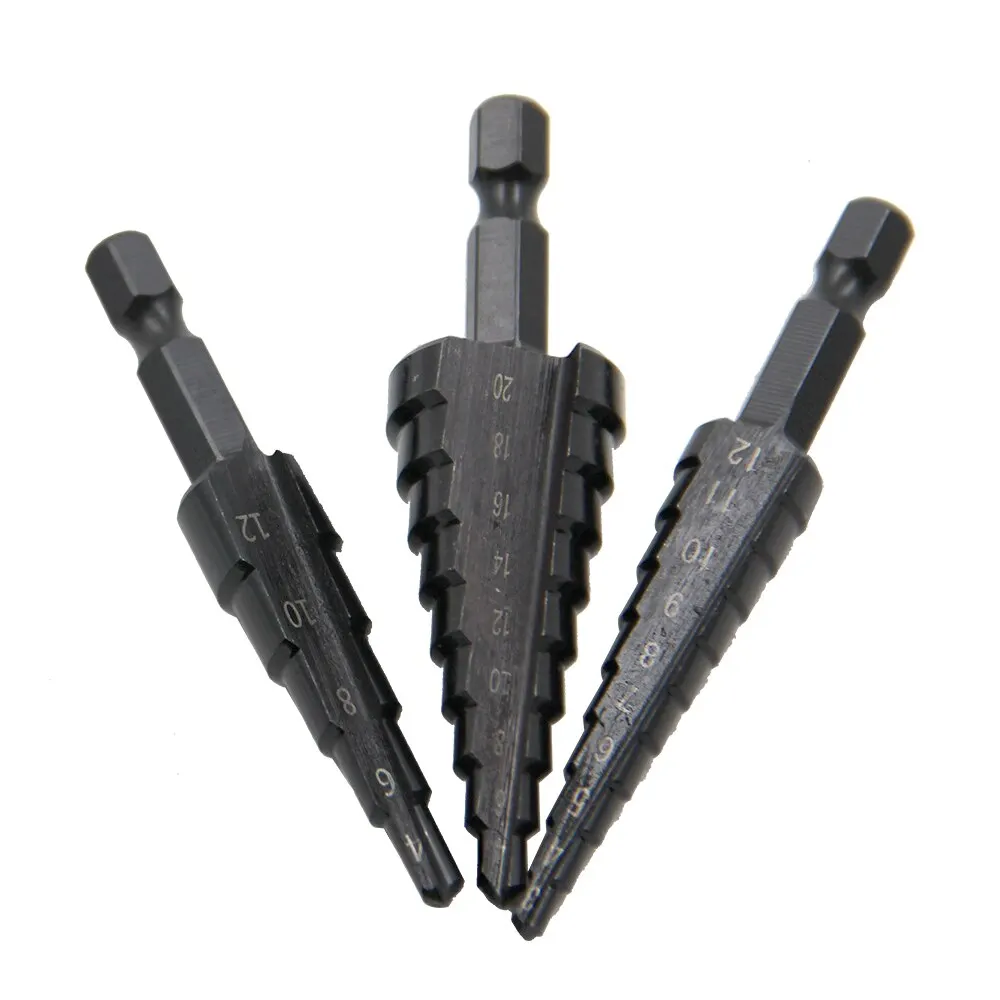 سلم أسود سداسي الساق بفتحة مستقيمة من الخارج طقم باغودا وفتحة ثقب سوداء #4