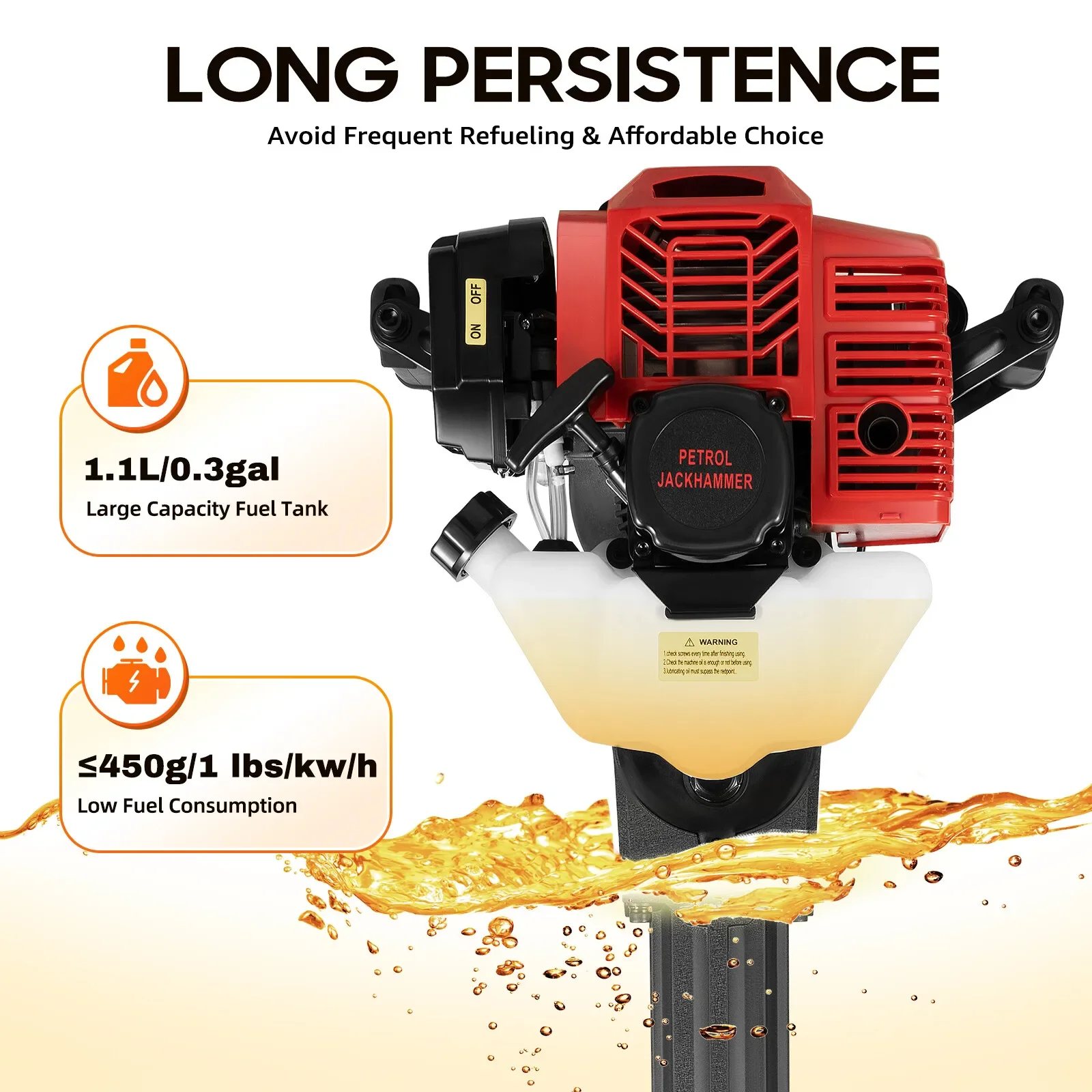 

2.5HP 52CC2-Stroke Handheld Trencher-Portable 26lbs Digger Machine w/Anti-Vibration,Ideal for Landscaping,TreeRoots&Cable Laying