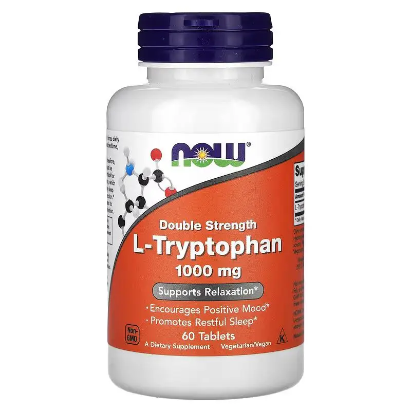 1000mg Tryptophan Supplement for Mood Stress Relaxation and Sleep Support - Natural Release Formula