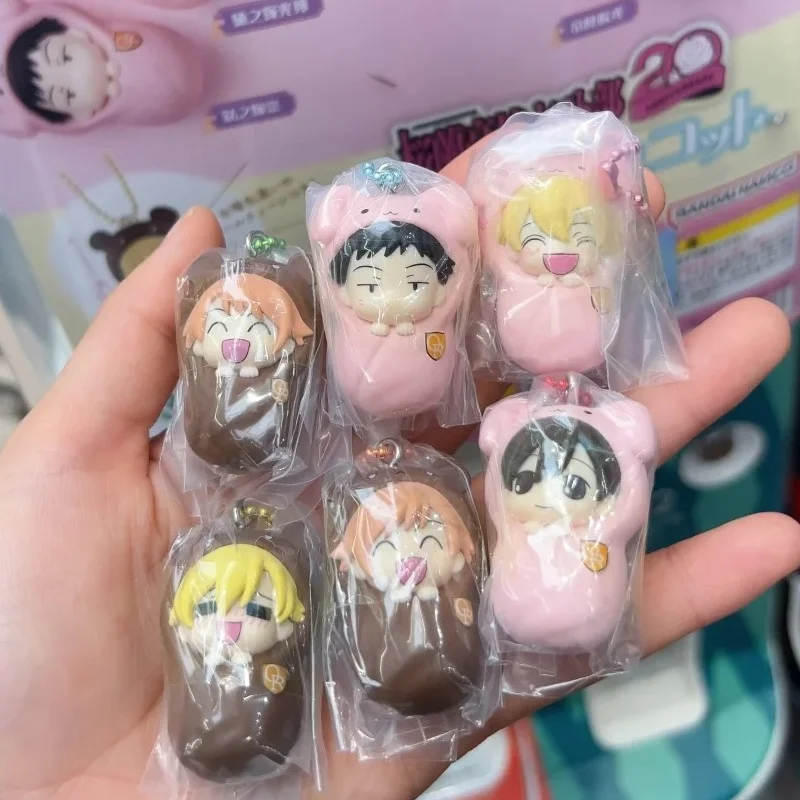 Bandai Gashapon Anime Schlüsselanhänger Ouran High School Host Club Tamaki Suoh Niedlicher Rosa Wickelform PVC Taschenanhänger für Anime-Fans