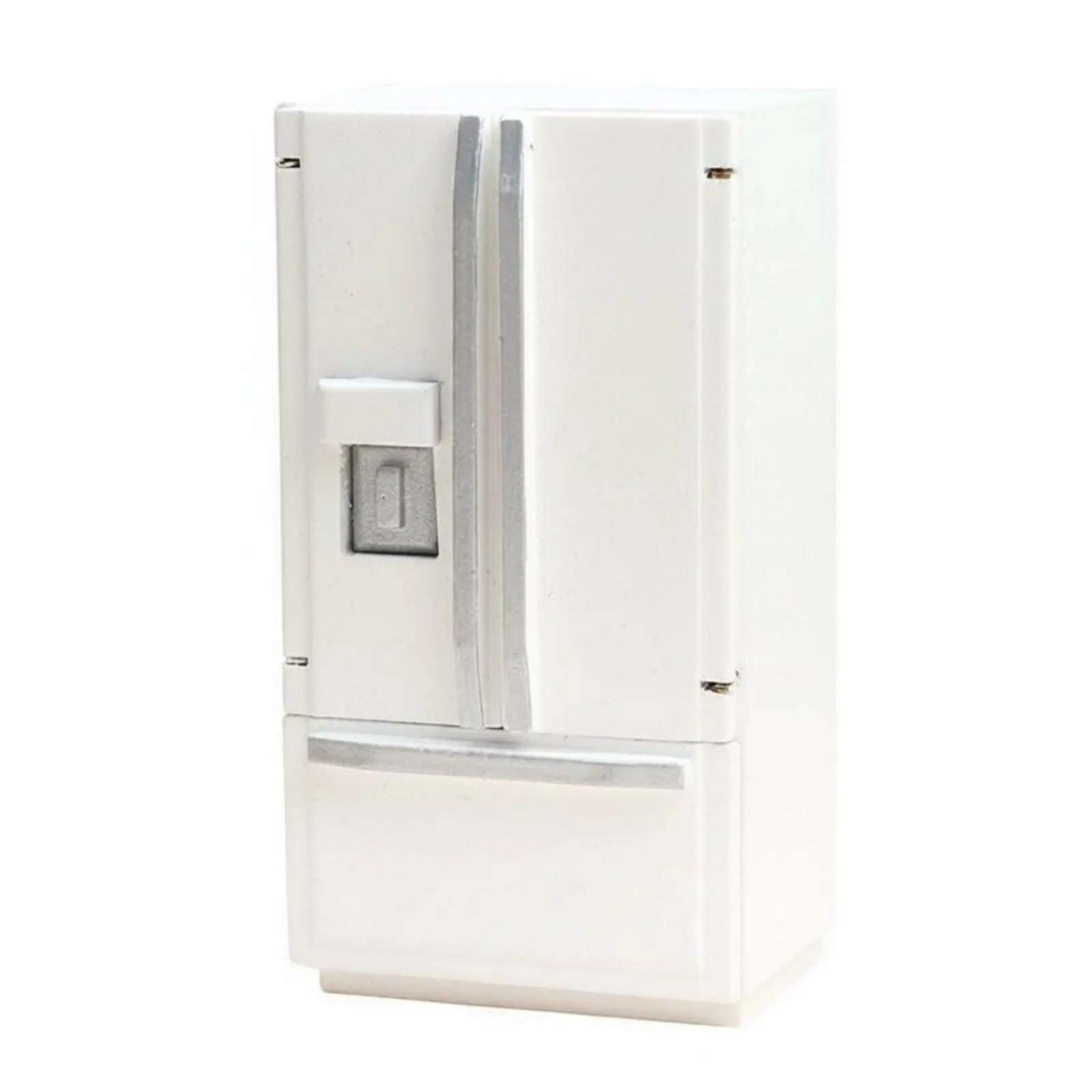 Dollhouse Kitchen Fridge Opening Doors 1:12 Scale Refrigerator Realistic Design Miniature Refrigerator for Collectors,
