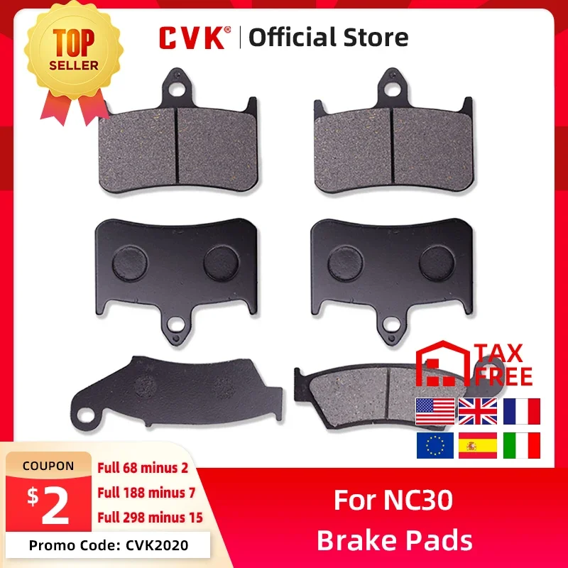 CVK  1 Set  High Quality Brake Pads Disks Shoes Front And Rear FOR Honda VFR750 VFR400 RVF400 VFR RVF 40 NC30 NC35 Parts