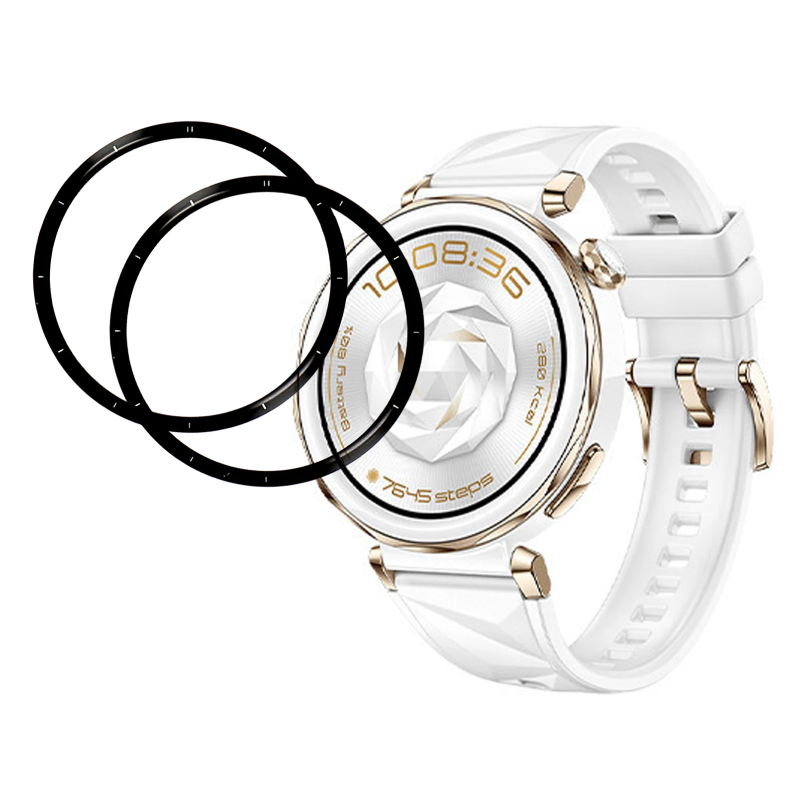 

2 шт./упак. для Huawei Watch 5, 42 мм, защитная пленка для экрана Smart Watch HD, прозрачная пленка из ПММА (черный край)