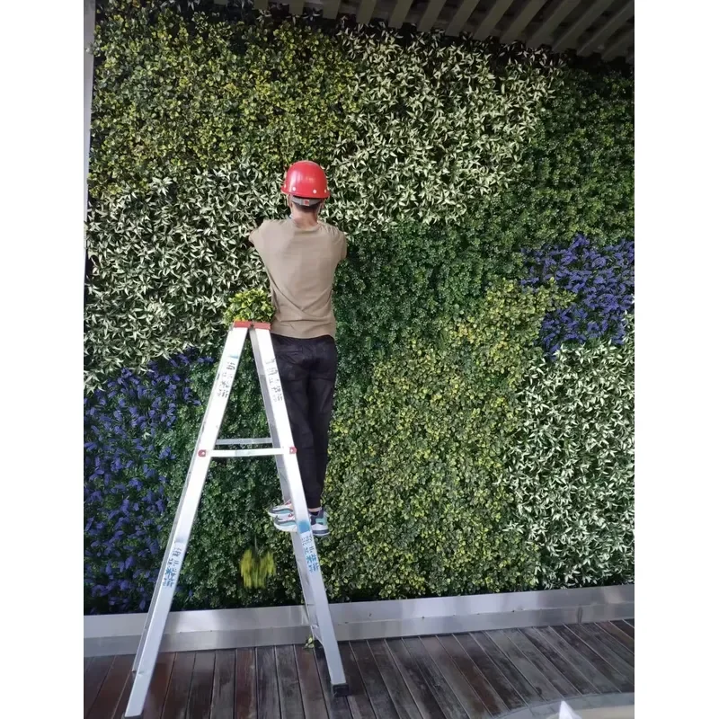 Artificial Green Plant Wall Fence Grass Panels Outdoor Construction Site Barrier Mall Exterior Decoration UV Resistant