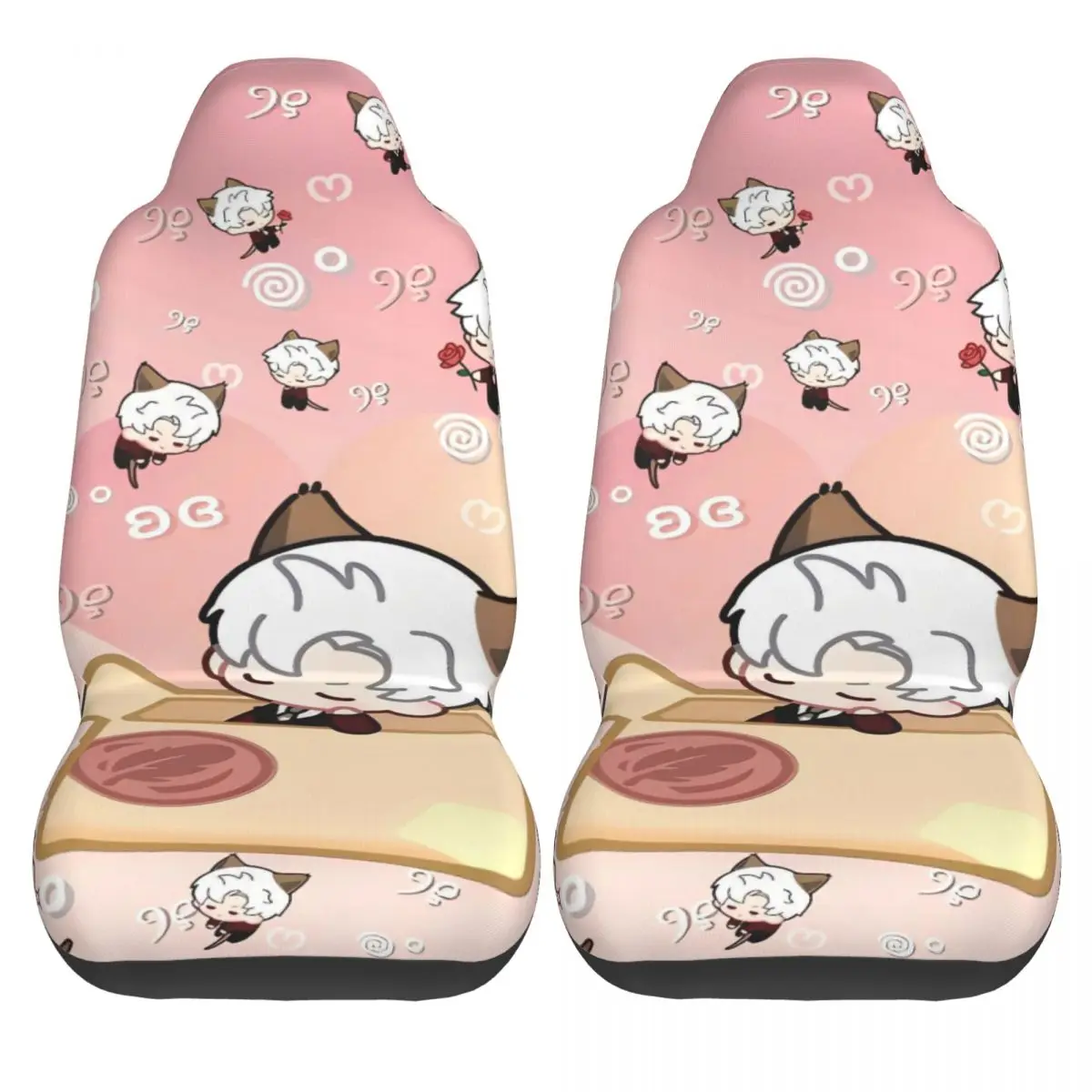 

Anime Love And Deepspace Car Seat Covers Polyester Stretchable Auto Seat Covers 2 Pcs Vintage Auto Cover