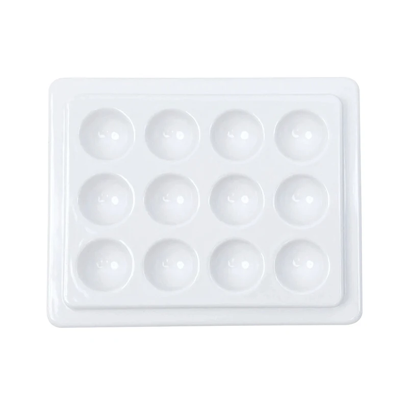 Bandeja de mistura de porcelana para equipamento de laboratório dentário com 12 furos com tampa, placa hidratante de rega, paleta de cerâmica