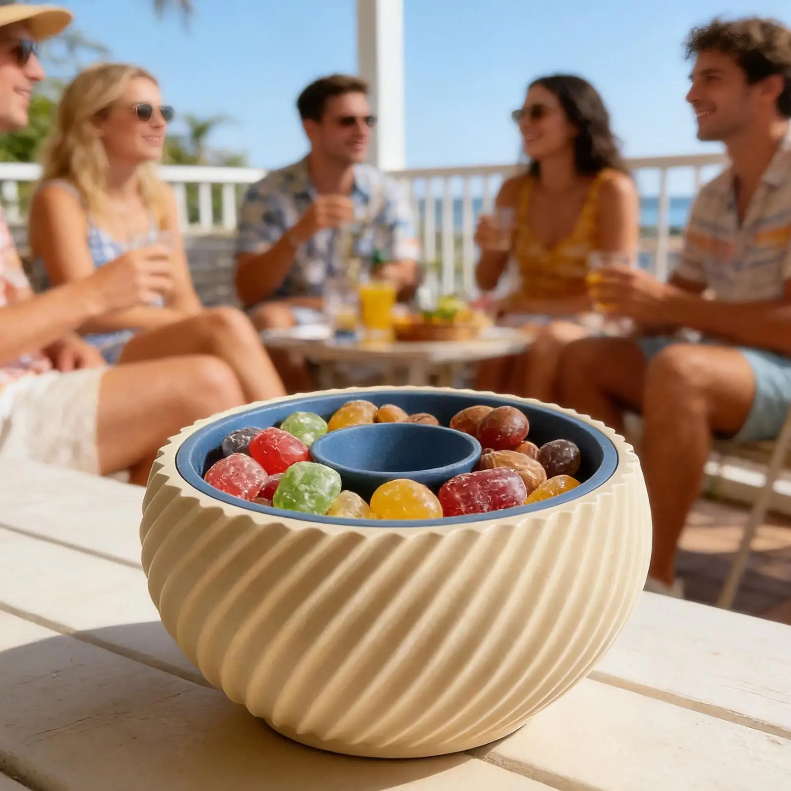 Nut Bowl Double Layer Serving Container with Storage Nut Serving Bowl for Kitchen Table Counter Party Home Dining Room Picnic