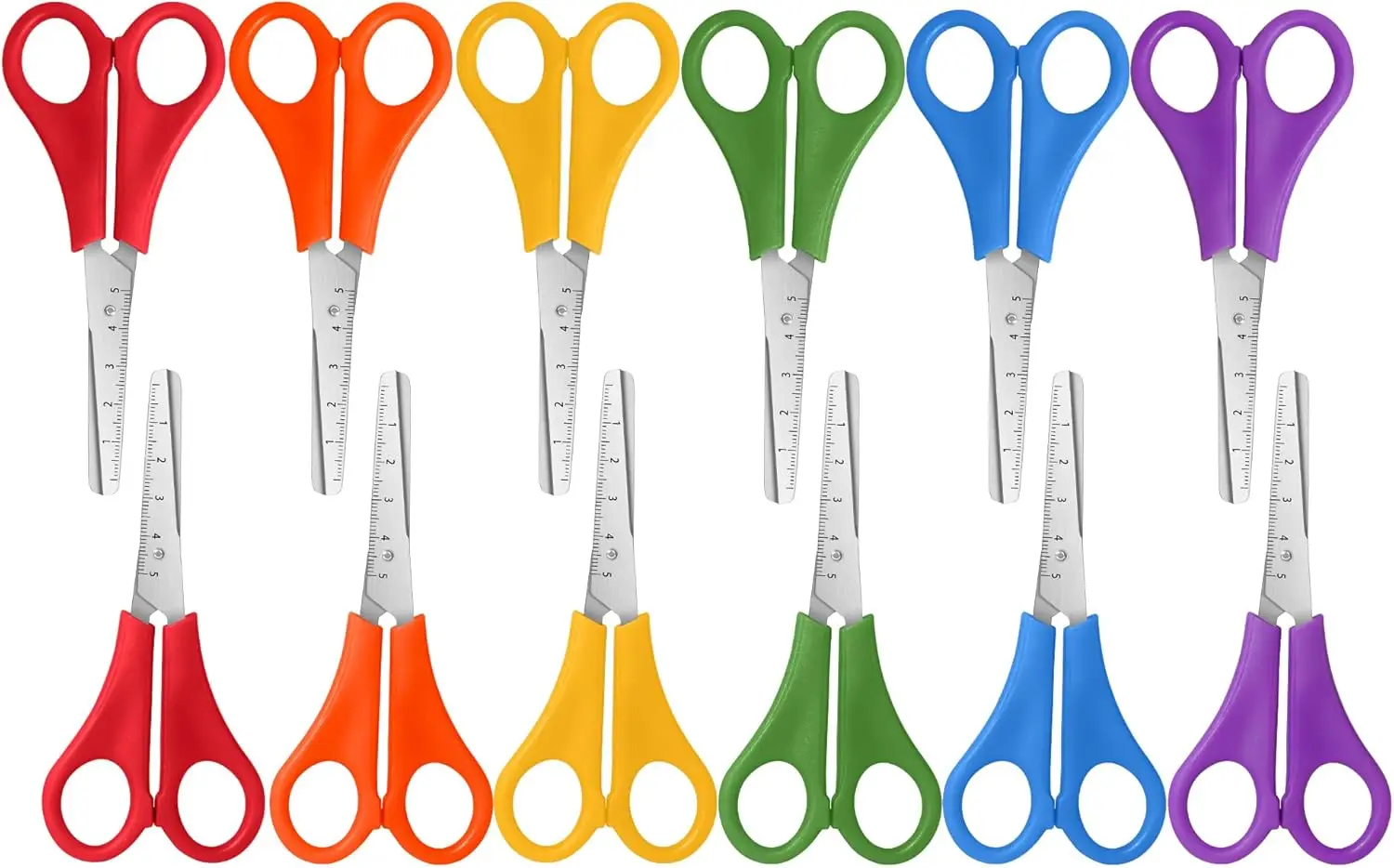 Kids Scissors Bulk Set Pack, 5" Kid Scissors for School Supplies, Kids Safety Scissors Art Craft Supplies, Small Scissors set