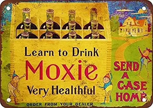 8 x 12 Metal Tin Sign Learn to Drink Moxie Vintage Look Reproduction Retro Decor good sign sign