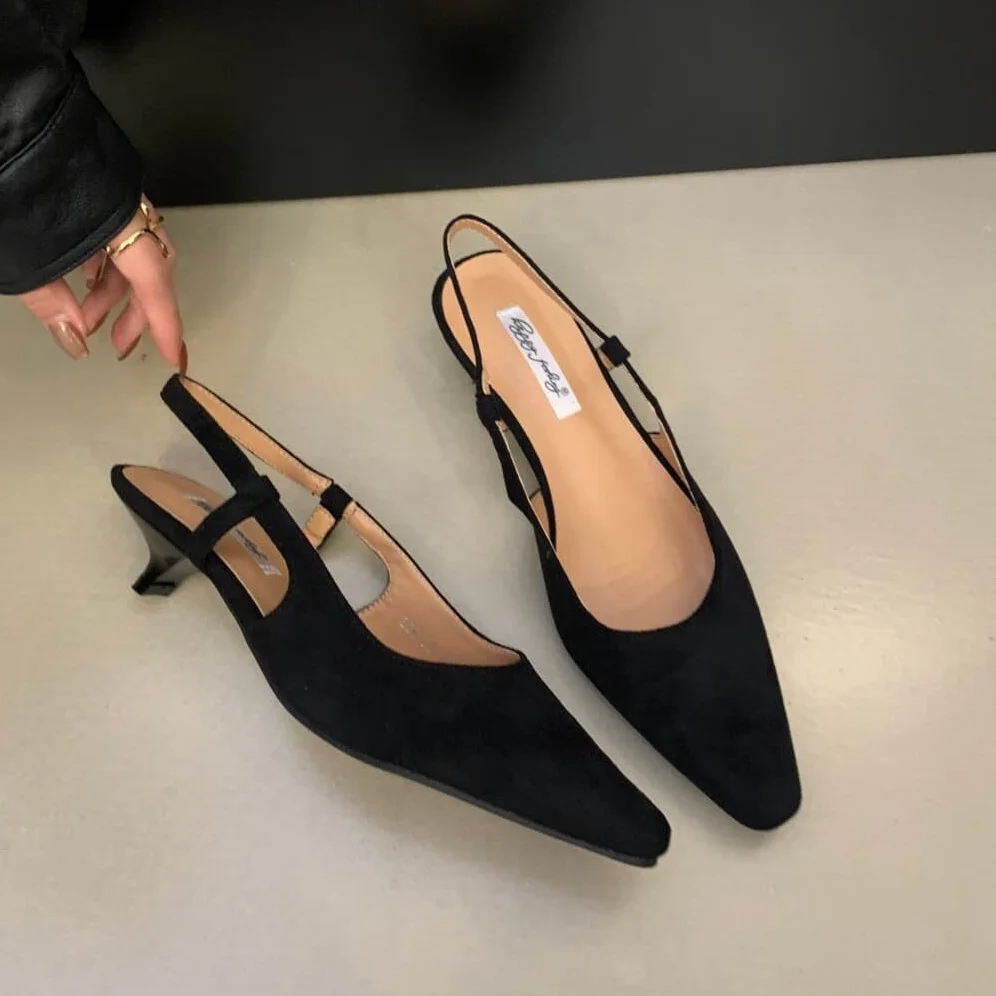 

New Women Sandal Fashion Ladies Eelgant Outdoor Dress Slingback Shoes Thin High Heel Sexy Pumps Shoes