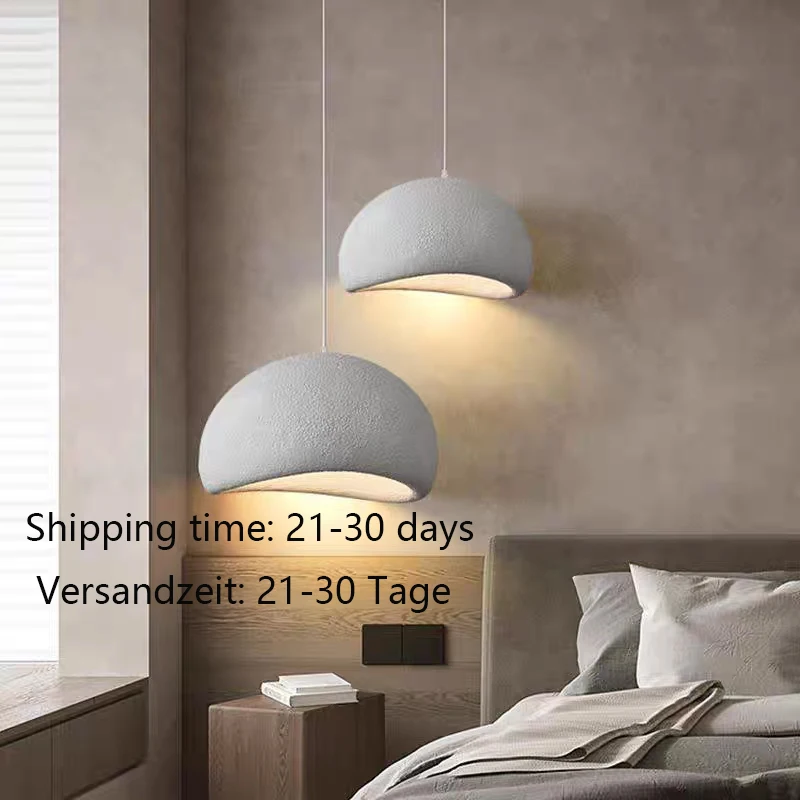 

Special Promotions!Nordic ceiling wabi sabi lamp Hanging White/Gray LED Pendant,over the dining table lights decoration,D80cm