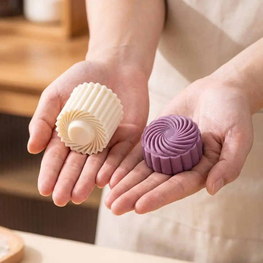 Homemade Dessert Molds Mooncake Press Mold 12pcs Double Ended Mooncake Mold Set Scalloped Edge Pastry Stamp Floral for Diy