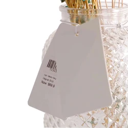 200pcs Hanging Ornaments Card With Elastic Rope Tag White Cardboard Blank Price Label 3cm X 4cm