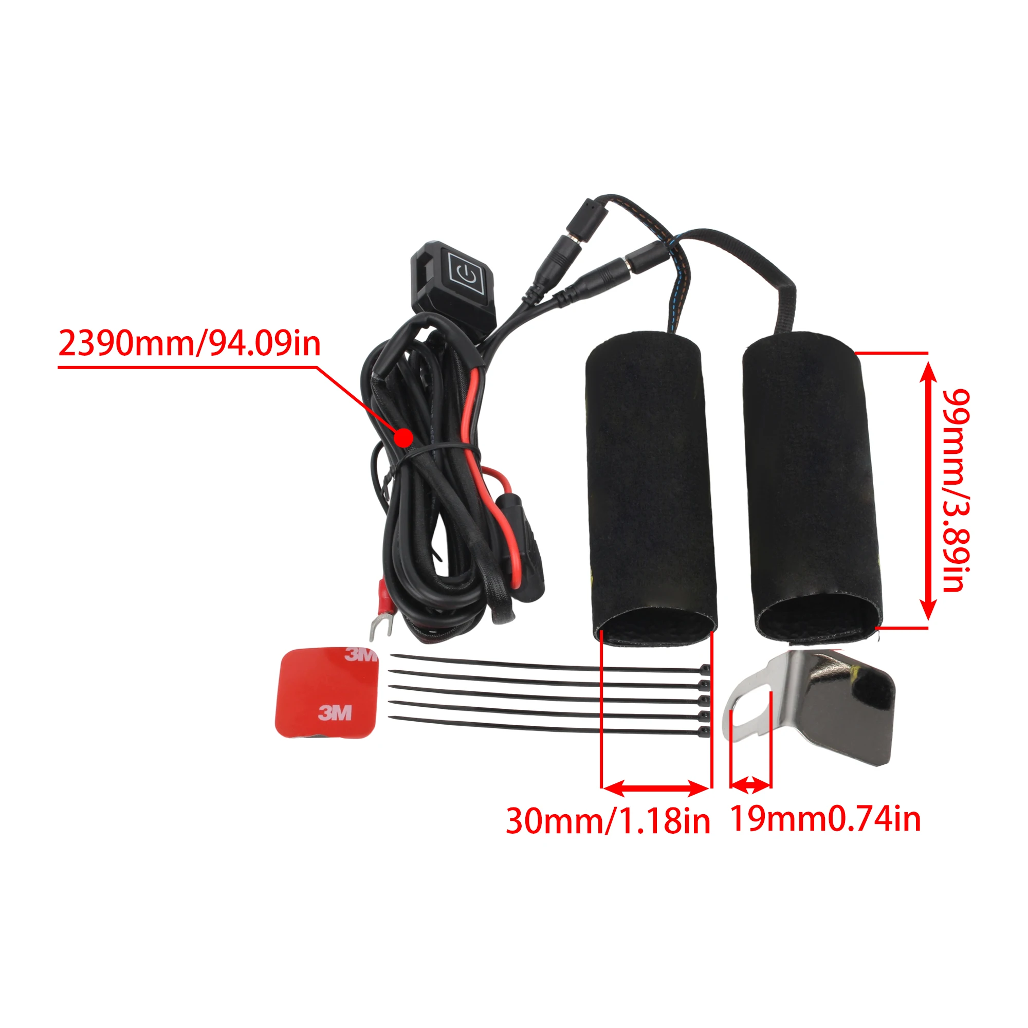 Motorcycle 12V 3-Gear Heated Hand Grips Waterproof Thermal E-bike ATV Handlebar Heater Warmer Kit MotorBike Modification Parts