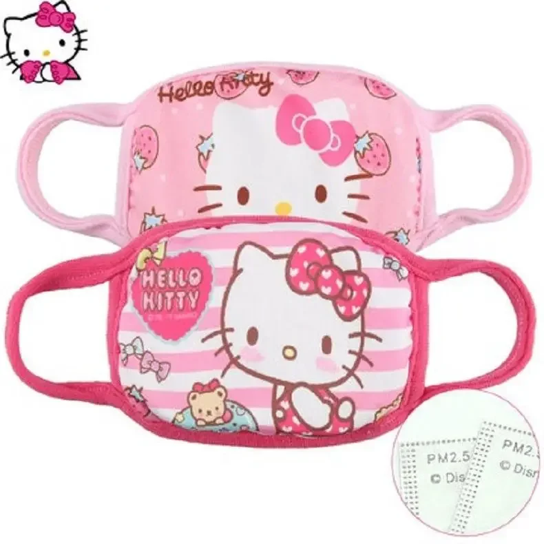 Sanrio Hello Kitty Children's Mask Girl Anti-smog Toddler Baby Cute Cartoon Breathable Warm Girl Mask Kawaii Gift