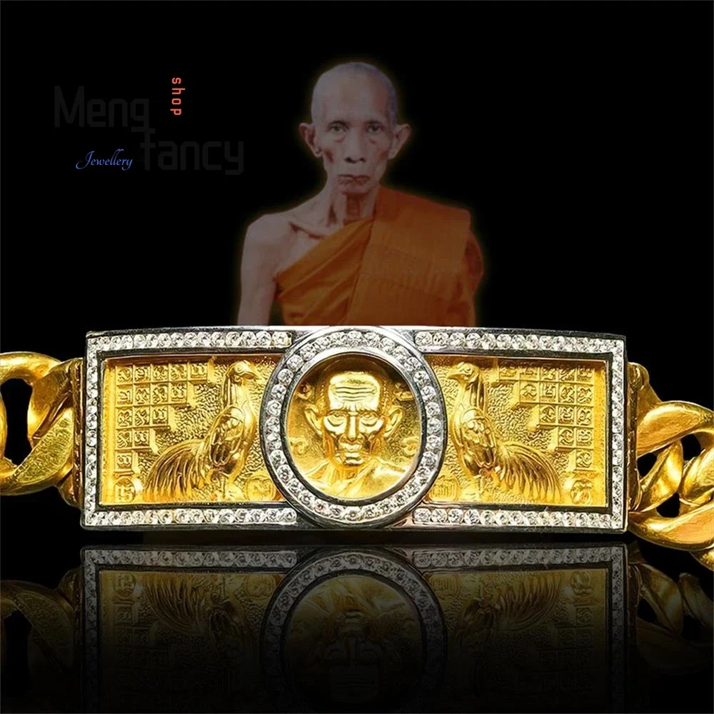 

New Thai Buddha Silver Bracelet Simple Retro Exquisite High-grade Handicraft Luxury Quality Fashion Jewelry Couple Holiday Gifts