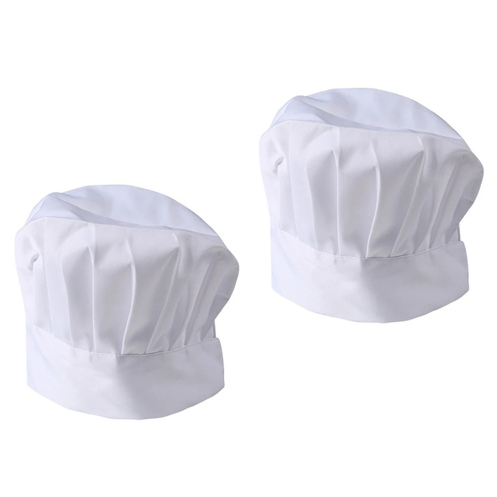 

2 pcs Working Hat Chef Cap Adjustable Food Baking Hat Lightweight Formal Pure Color Breathable Dustproof Suitable Chef Catering