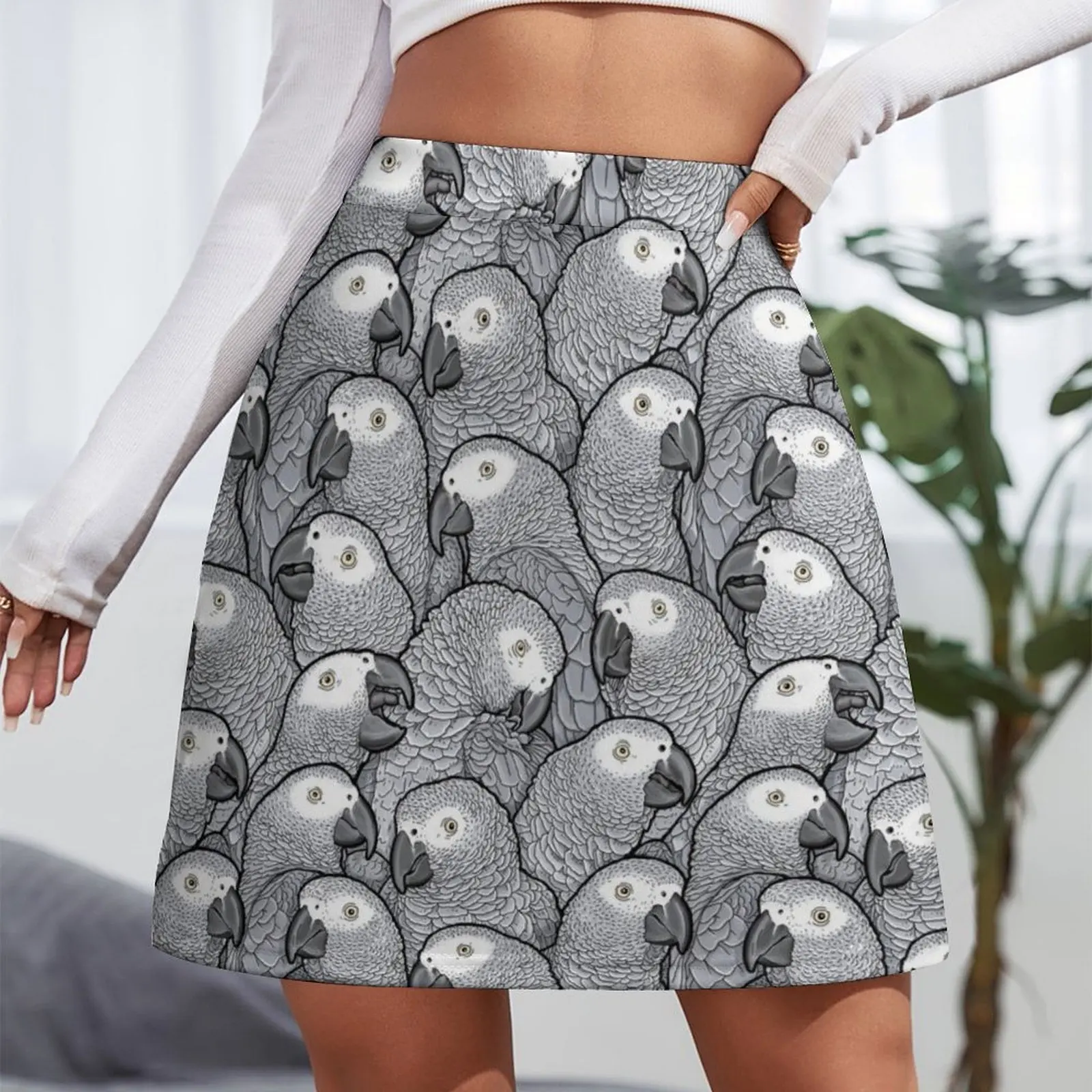 African Grey Parrots Mini Skirt Women skirts Summer skirt korean clothes ladies Mini Skirt