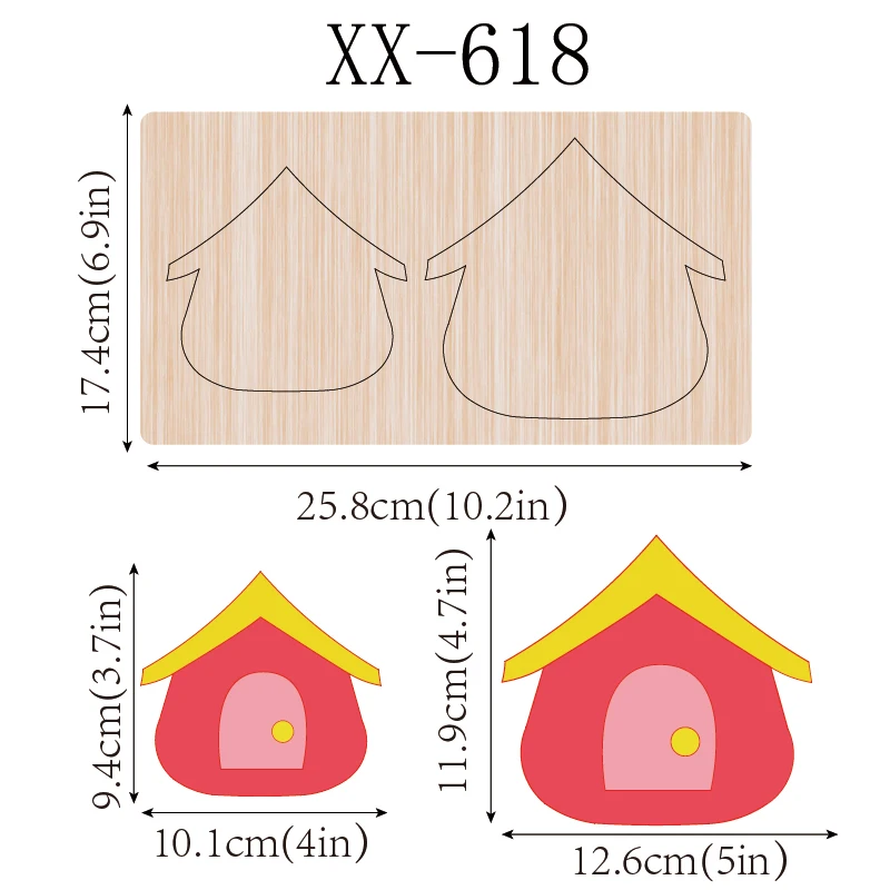 

SIZZIXDIES 1piece 10.2-inch wooden cutting dies for a small house is suitable for most machines