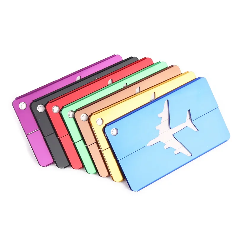 Travel Accessories 1pcs Travel Luggage Tags Baggage Name Tags Aluminum Alloy Suitcase Address Label Holder Metal Luggage Tag