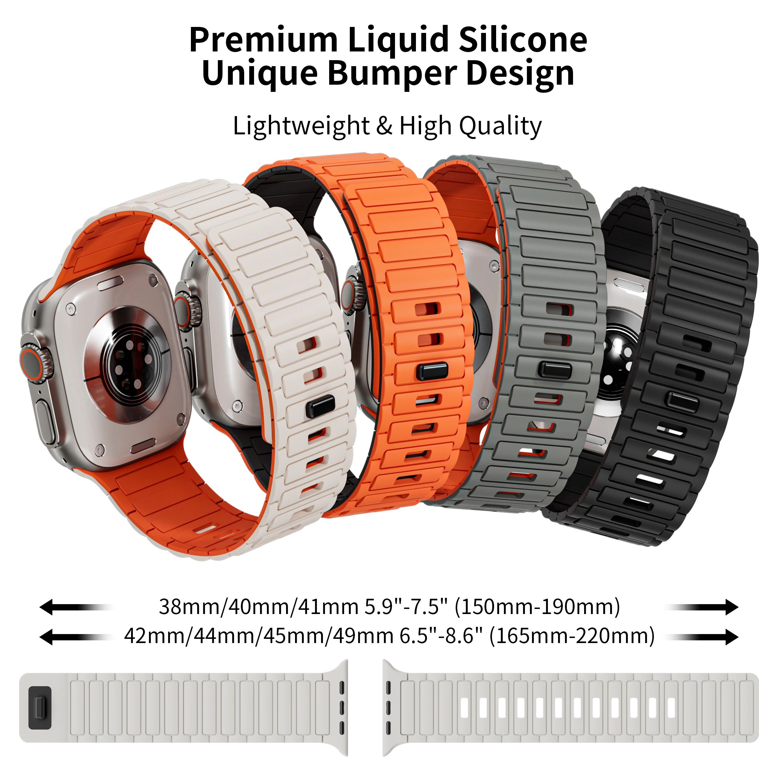 Magnetic Strap For Apple Watch Band 45mm 45mm 40mm 38mm 42mm 41mm Silicone Bracelet iWatch Series 5 6 7 Se 8 9 Ultra 2 49mm Band image 5