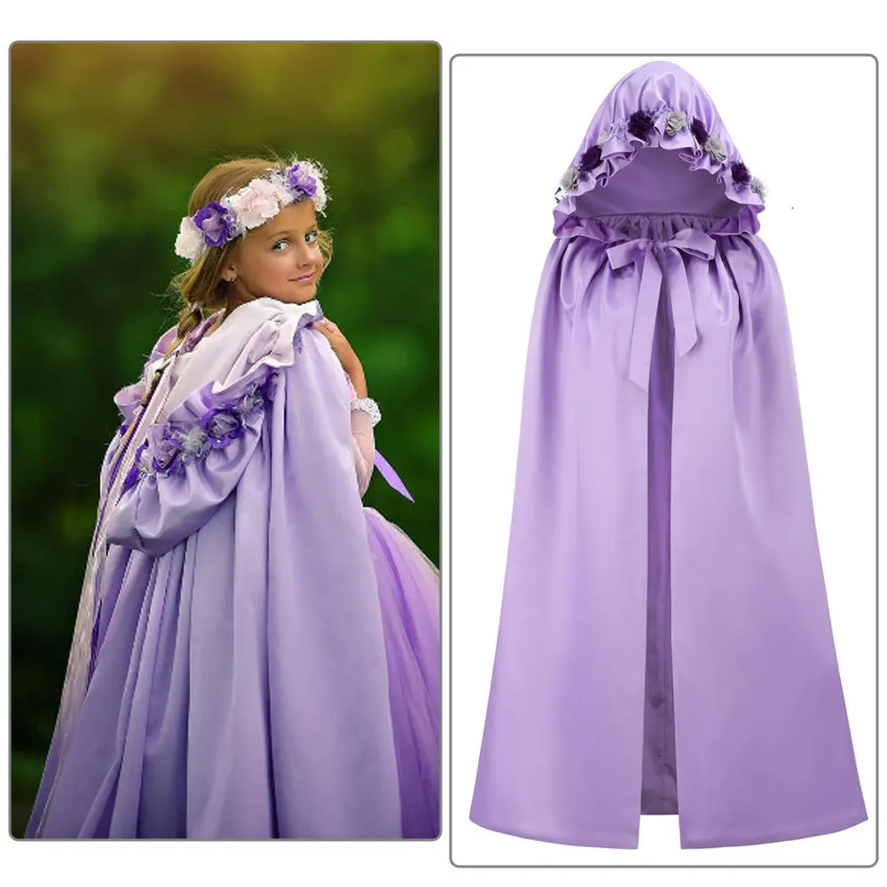 Halloween Cosplay Kids Prince Cloak Fancy Girl Fairy Cinderella Belle Princess Hooded Cape Carnival Children Masquerade Costume