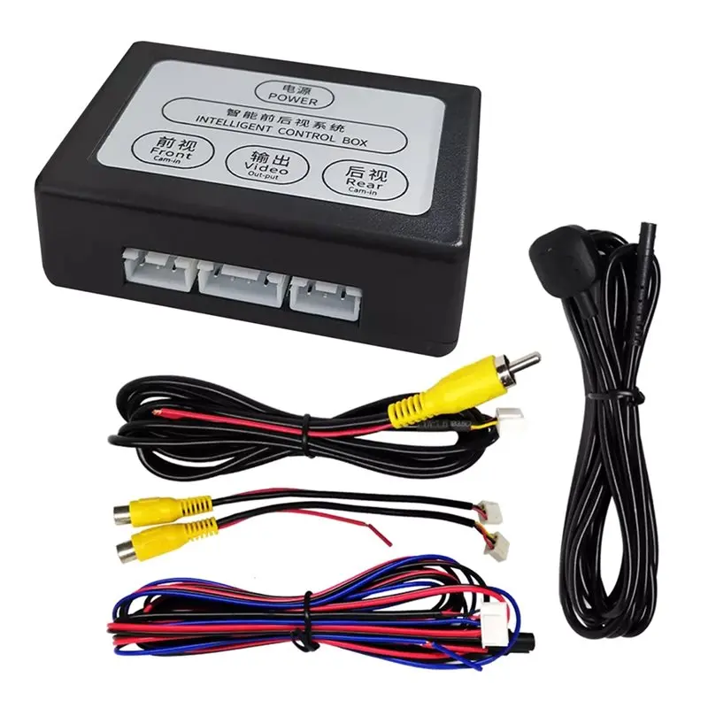 Reversing System Two-Way Control Box Front And Rear View Camera Switch 2 Channel AV Converter Car Parking Camera Parts