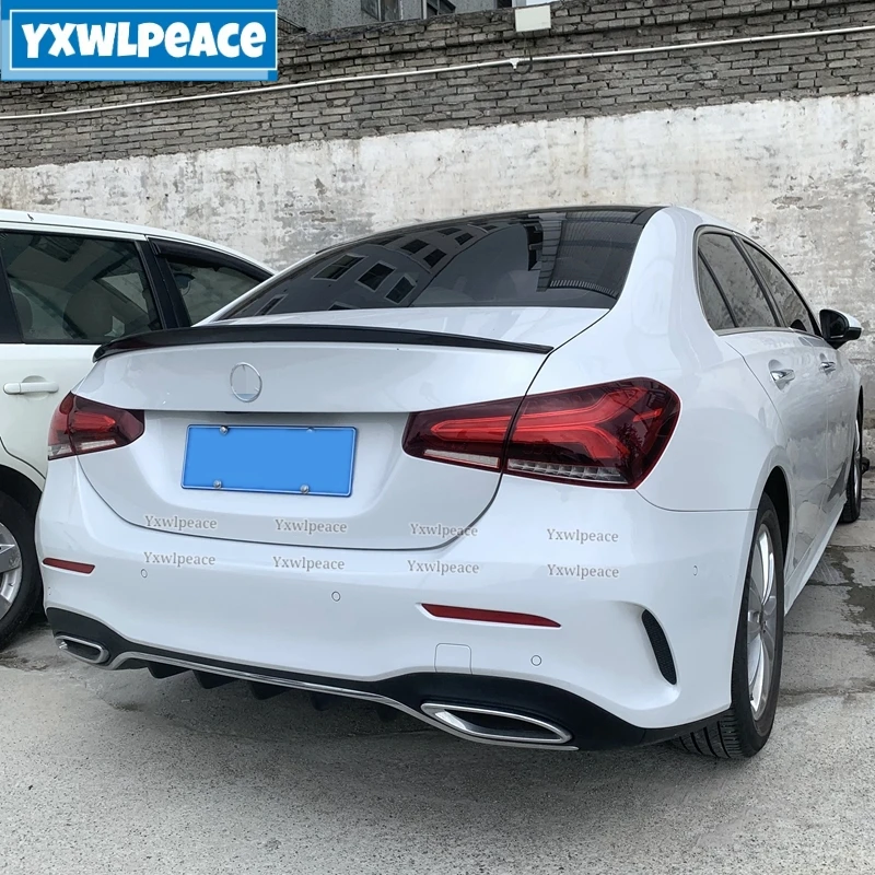 For Mercedes-Benz A Class W177 Spoiler A180 A200 2019-2021 ABS Plastic Primer Color Car Rear Wing Decoration Rear Trunk Spoiler