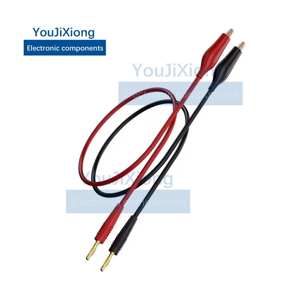 20Cm 2 Pcs 2mm Small Banana Plug To Alligator Clip Test Lead Jumper Electrical Cable Red Black