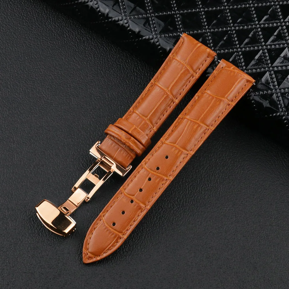 Quick Release Genuine Leather Band with Bamboo Texture Strap Watch Bracelet Accessories Animal Skin Strap High Quality