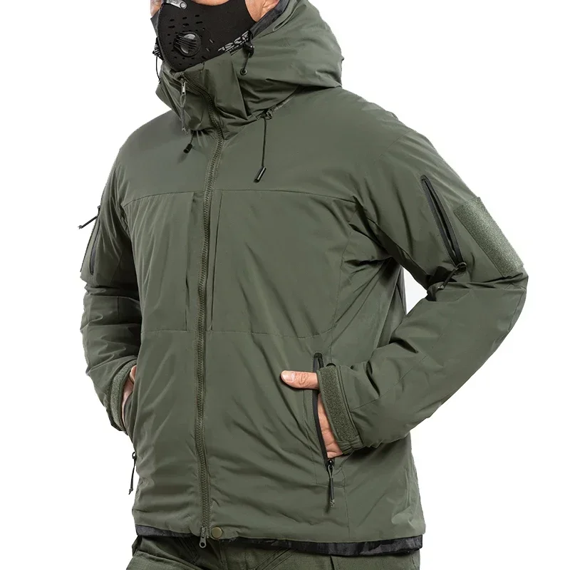

Tactical Down Jacket Men Down Camouflage Camping Hiking Coat Hooded Waterproof Windproof Warm Outdoor Military Windbreaker