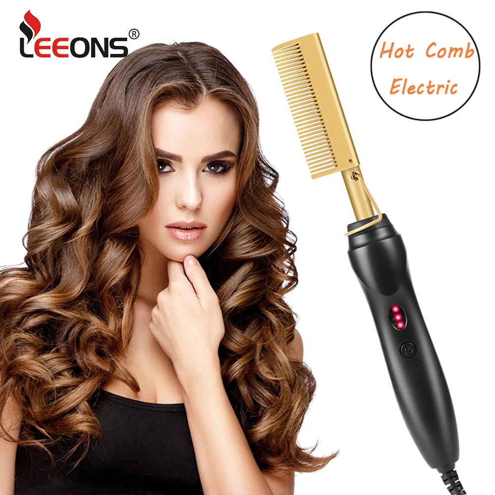 

Multi-Functional Hot Comb Electric Copper Pressing Comb With Anti-Scald And Ceramic Plates Hair Straightener Brush For Home