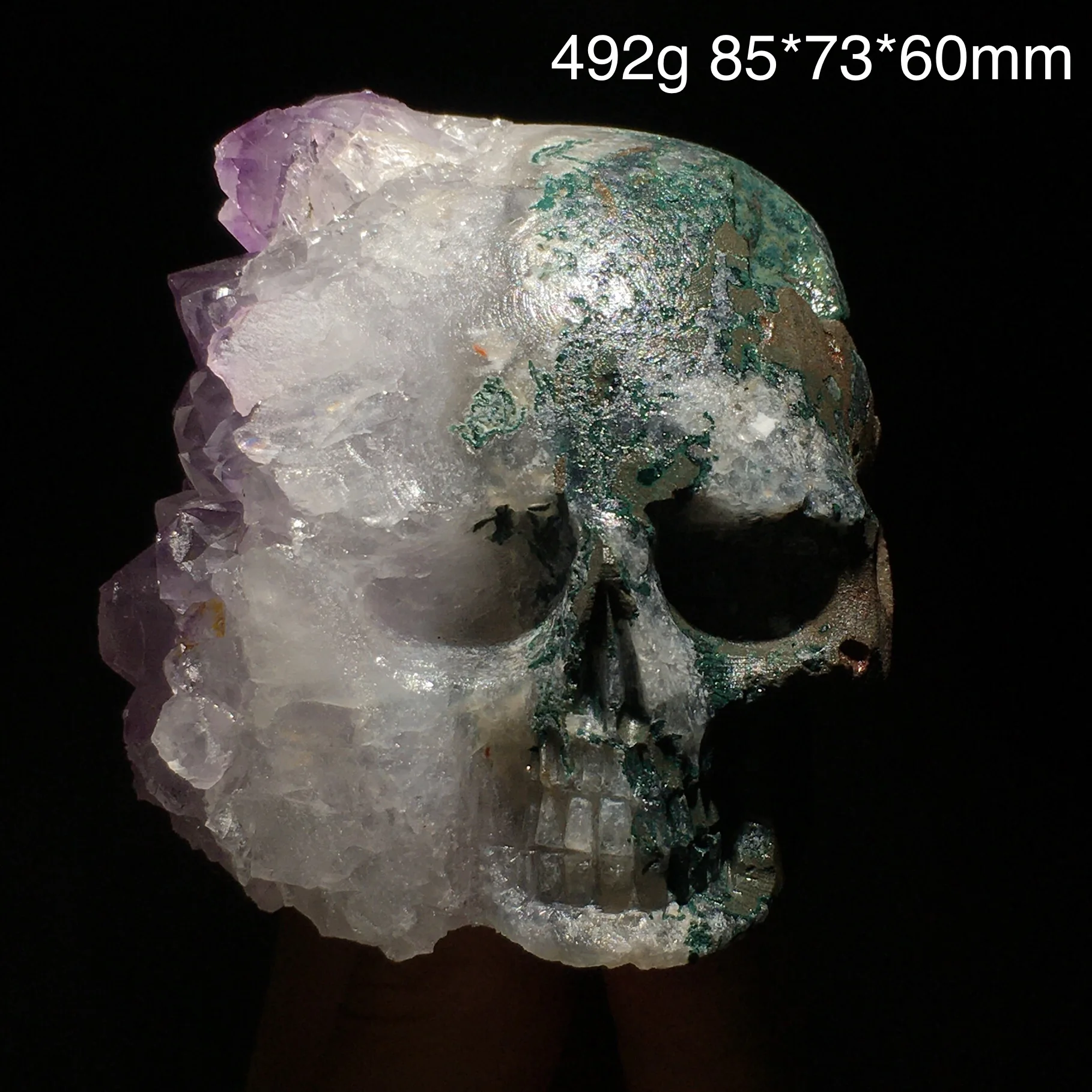 

Crystal Natural Amethyst Cluster Skull Carved Healing Living Minerals Gemstone Minerals Room Decoration Indie Home Aquarium