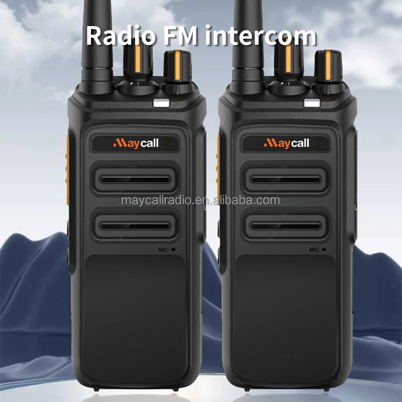 MC-19 Analog Intercom Transceiver Radio 5 Watts FRS Talkie Walkie Two Way Radios Noise Canceling IPX4 Water Resistant