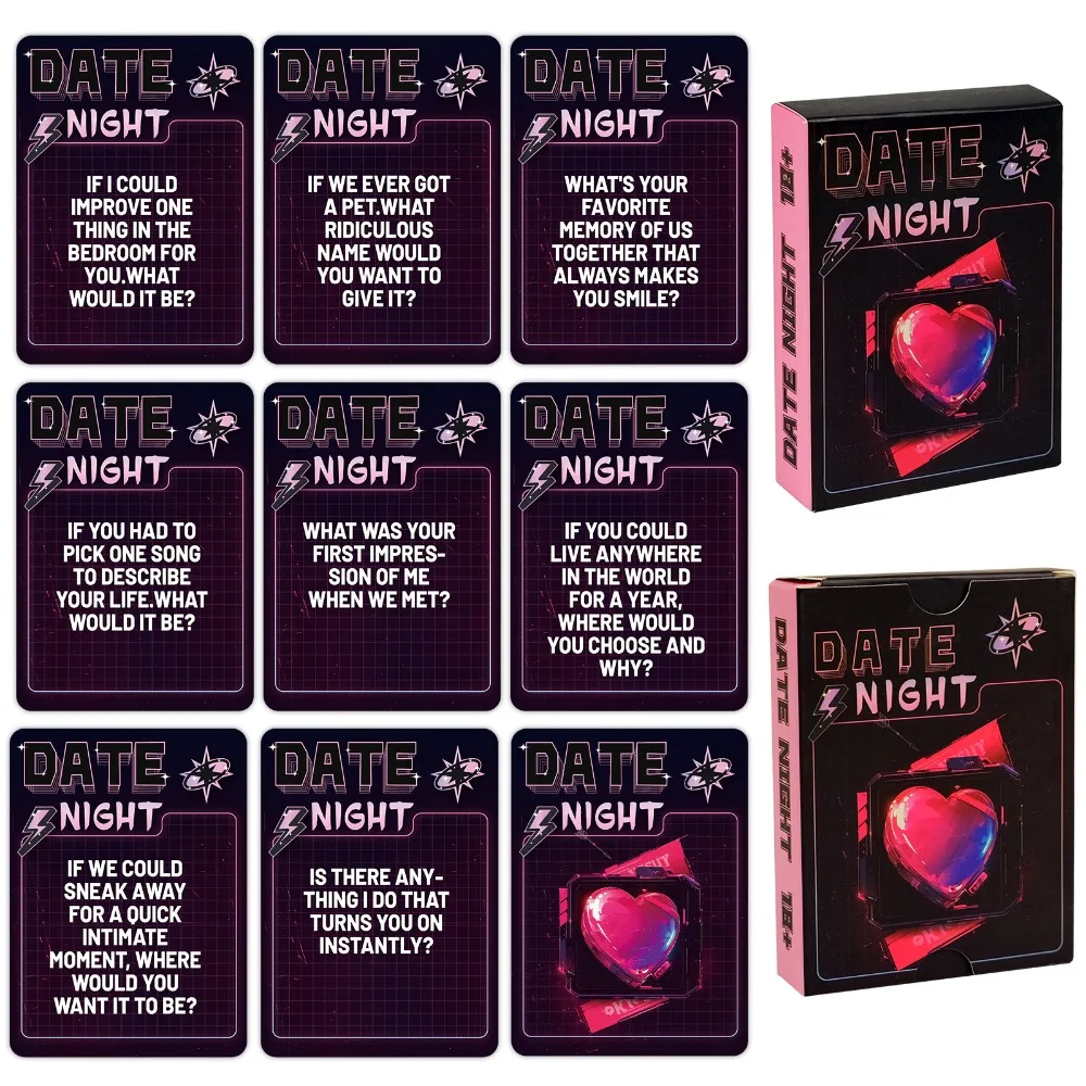 

New 50 Date Night Couple Cards Sweet Night Interactive Game Adult Toy Cards Lively Intimate Passionate Charming Fun