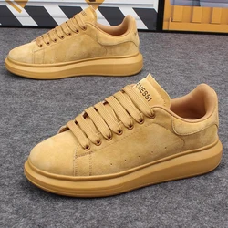 Men's genuine leather casual shoes, men's thick-soled sports shoes, men's and women's couple sports tennis shoes