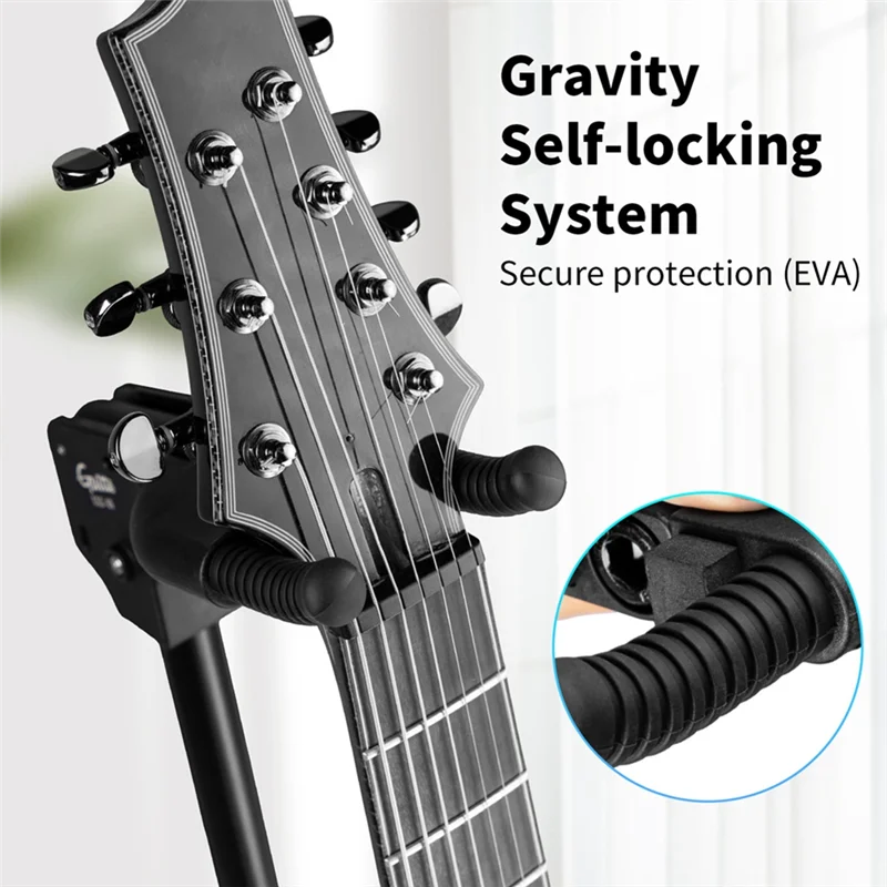 

AA05 GGS-06 Tripod Music Stand Portable 1.2M Foldable Hanging Guitar Floor Stand For Acoustic Electric Guitar Bass