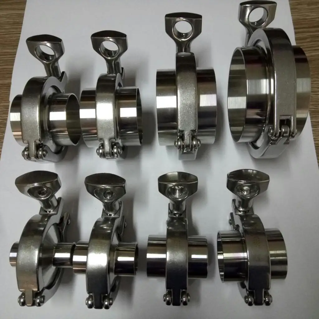 High Pressure Weld Ferrule Tri Clamp PTFE Gasket Stainless Steel Pipe Fitting Set for Laboratory Equipment