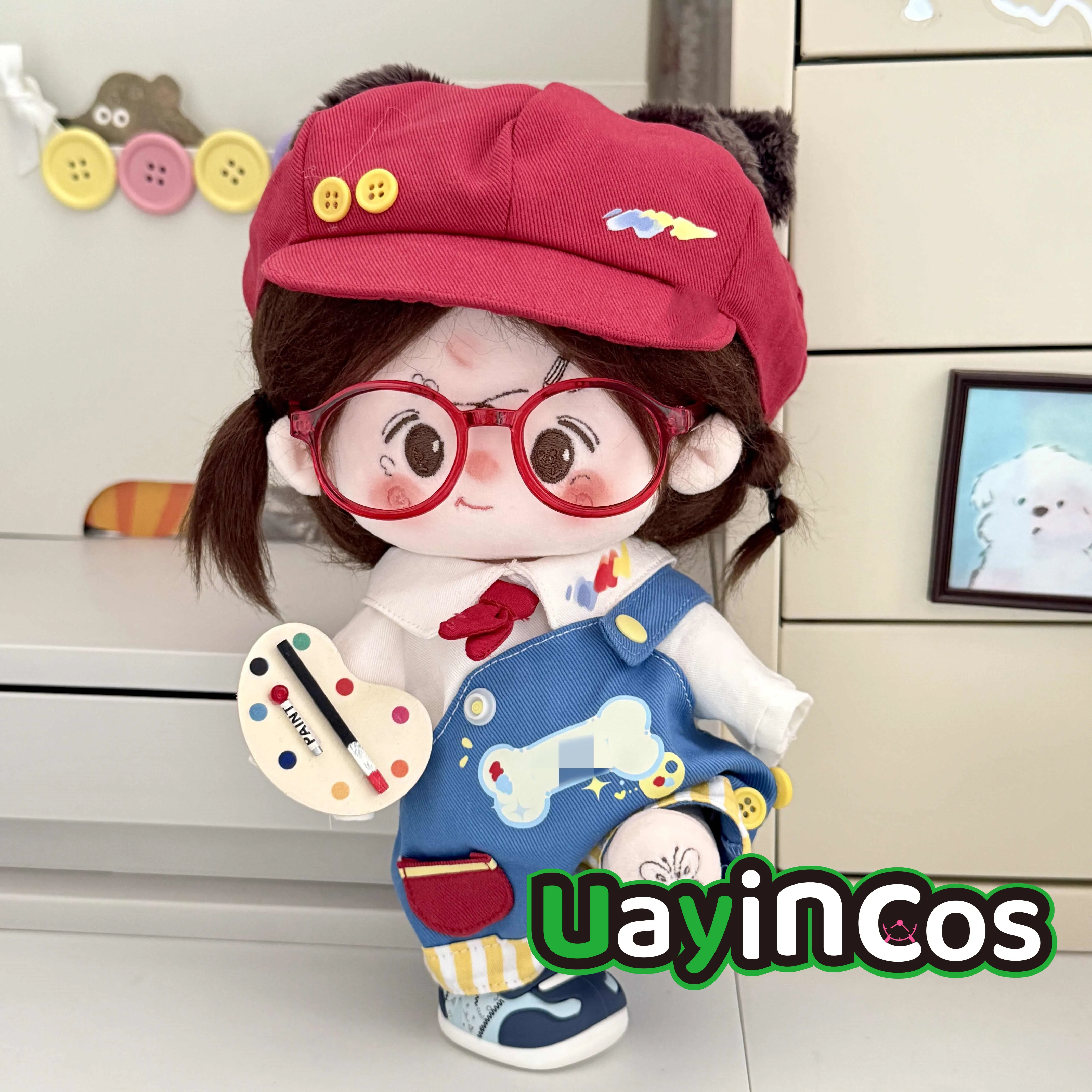 

20cm Doll Clothes Cute Hat Shirt Tie Drawing Board Glasses Clothing Costume Suit Doll Accessories Anime Figure Toy Kids Gift