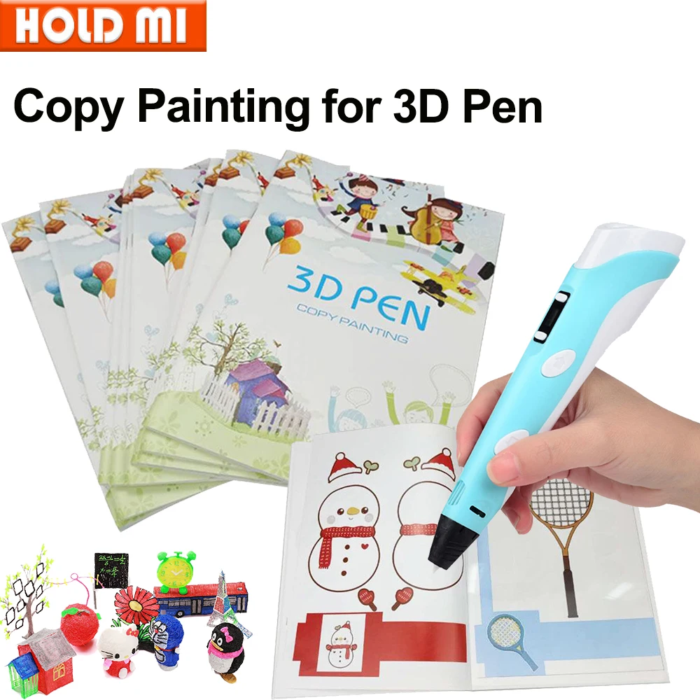 

Drawing Book for 3D Printing Pen Reusable Colorful 40 8 Patterns Thick Paper Clear Plate Painting Template for 3D Pen Kid Gifts