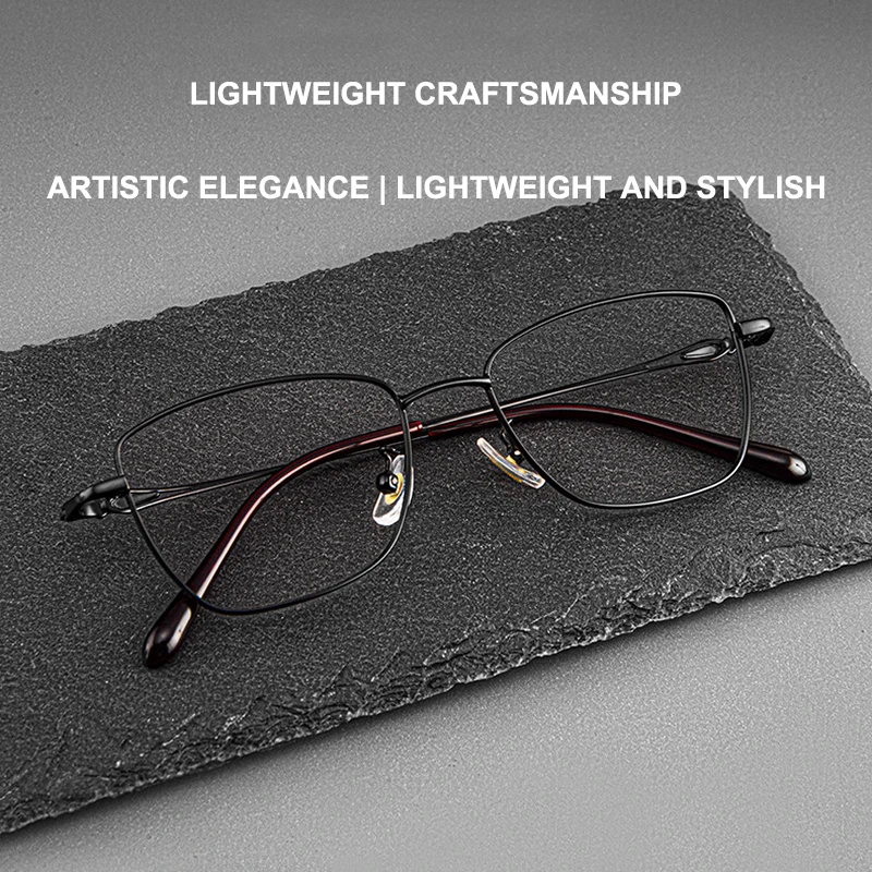 

Новые ультралегкие оправы для очков из чистого титана: женские ретро-шик полноформатные очки, мужские деловые и повседневные очки