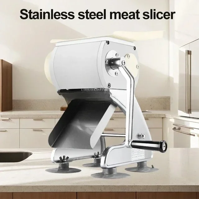 Cortador de carne eléctrico/Manua de 350W, 60 KG/H, rebanador de carne de acero inoxidable, cuchillas ajustables para el hogar, cocina, trituración en cubitos