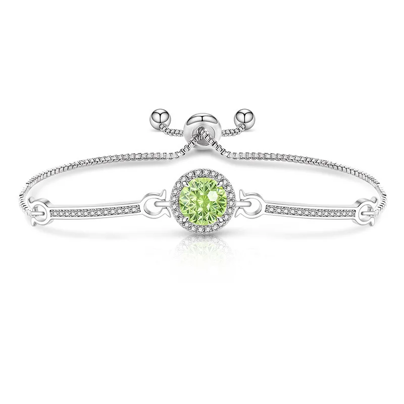 Light Luxury 925 Sterling Silver Millennium Cut Princess Round Bag High Carbon Diamond Women's Bracelet