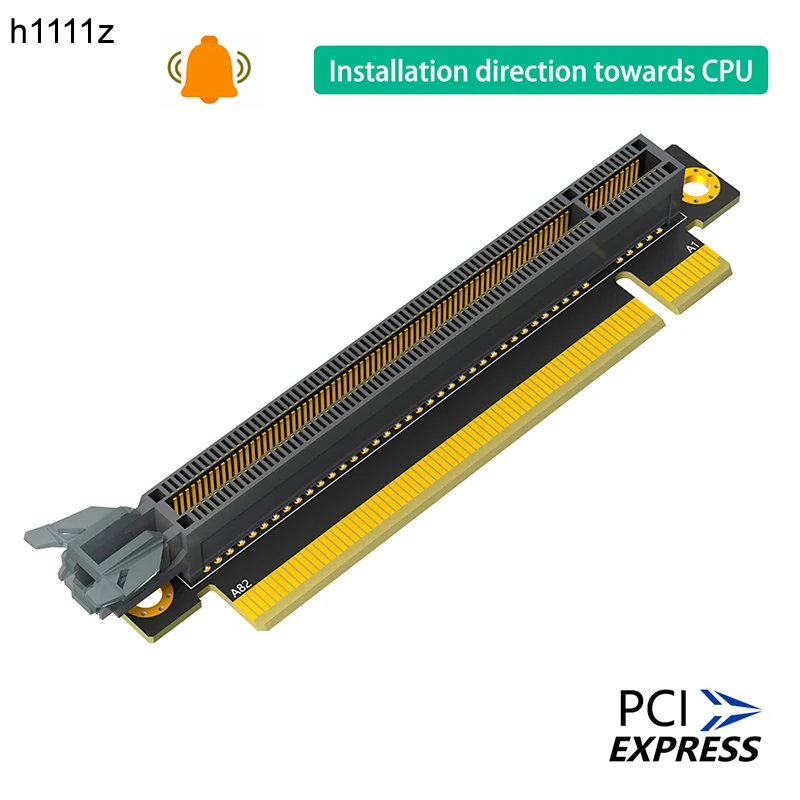 

PCIE X16 to X16 Riser Card Adapter PCI Express 3.0 16X 90 Degree Reverse Male to Female Converter Expansion Card For 1U Computer