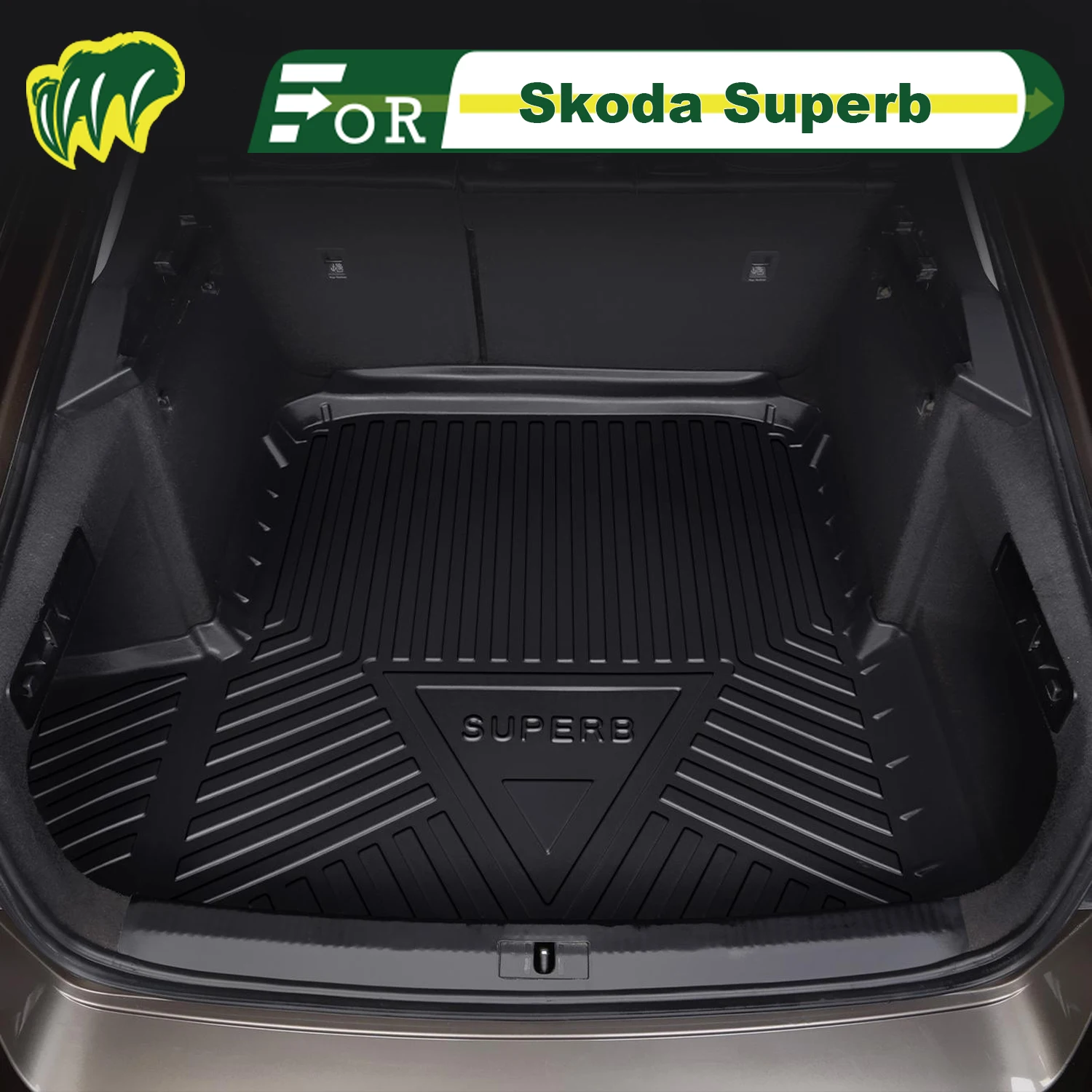 

Для Skoda Superb 2009-2025 TPE индивидуальный коврик для багажника автомобиля всесезонный коврик для багажника 3D-образный коврик для багажника Защитный коврик для заднего багажника