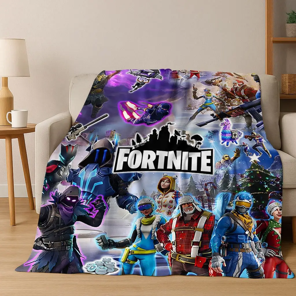 Couverture en flanelle de dessin animé 3D f-fortnite, couverture douce et chaude pour lit, chambre à coucher, salon, voyage, Camping, cadeau pour enfants