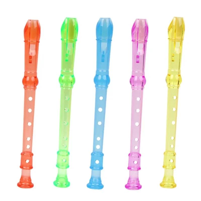 1pcs  Mini Colorful Transparent Flute Musical Whistle Music Educational Toy for Kids Birthday Party Favors Game Props Gifts