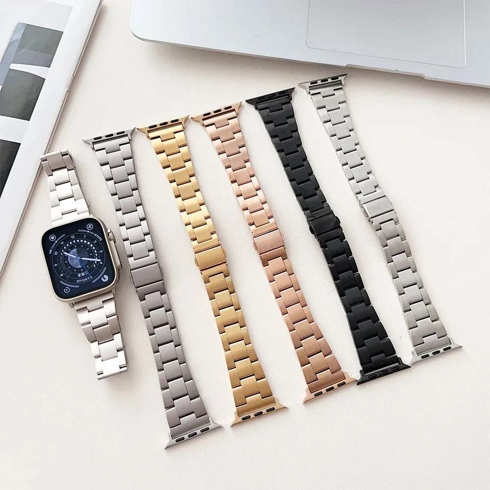 Women Stainless Steel Strap for Apple Watch 41 40mm 44mm 45mm Series 9 8 7 Se 6 5 4  Correa Wristband IWatch Ultra2 49mm 38 42mm